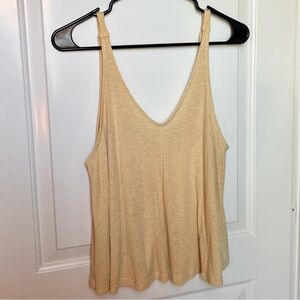 Free People Butter Yellow Women's V-Neck Tank Top